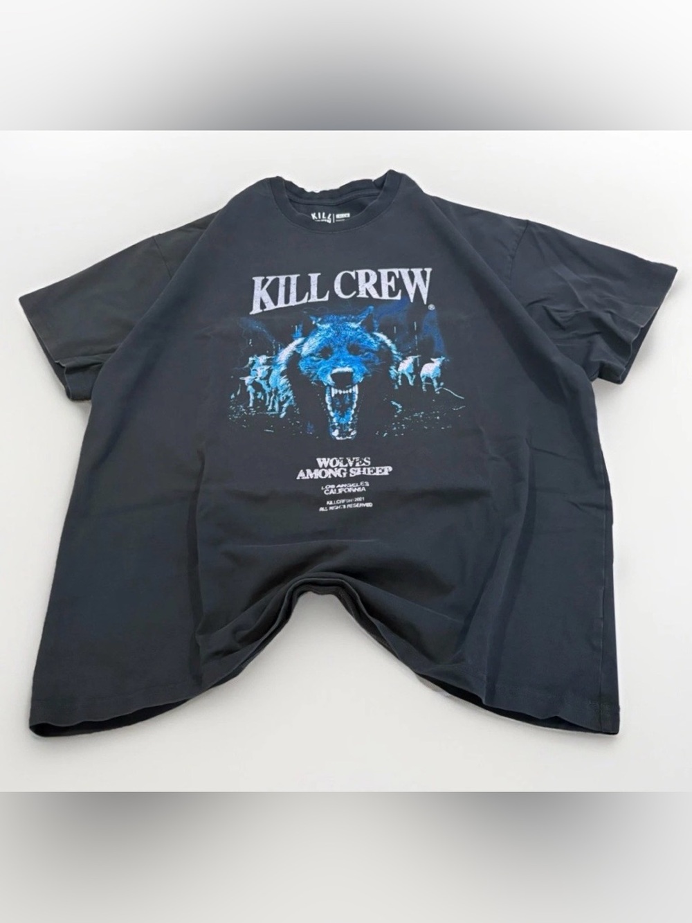 Kill Crew Midst of the Wolves T-Shirt Oversized Sized Large Black Tee Porrada